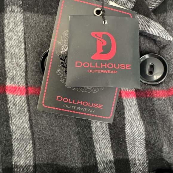 Brand New With Tags Dollhouse Double Breasted Plaid Jacket Peacoat - Picture 5 of 6